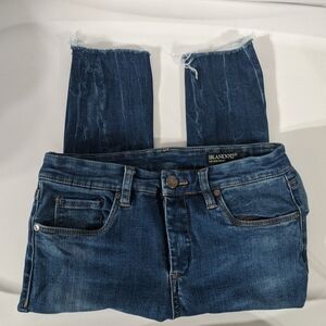 Blank NYC Mid Rise Raw Hem Skinny Dark Wash - size 28 - 28" Inseam